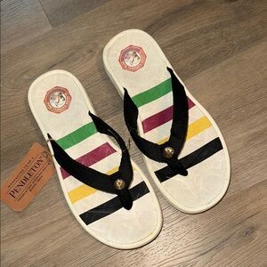 Pendleton Glacier National Park Flip Flop Sandals, Women’s Size 10 Sandals, NWT